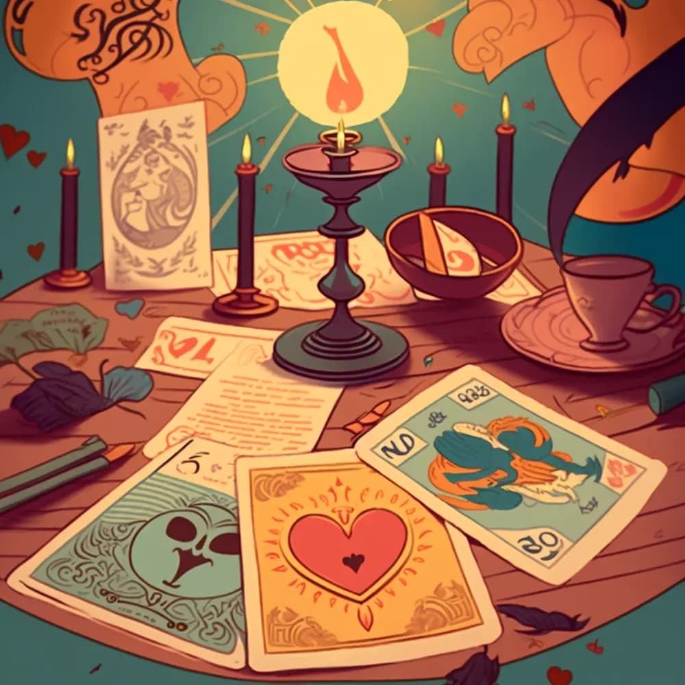 Tarot cards and moon phases